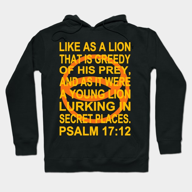 Orange Ichthys – Psalm 17:12 Hoodie by J. Rufus T-Shirtery